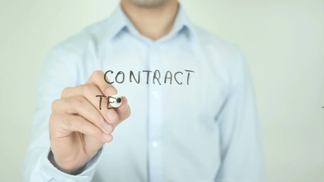 Contract Terminated, Man Writing on Screen