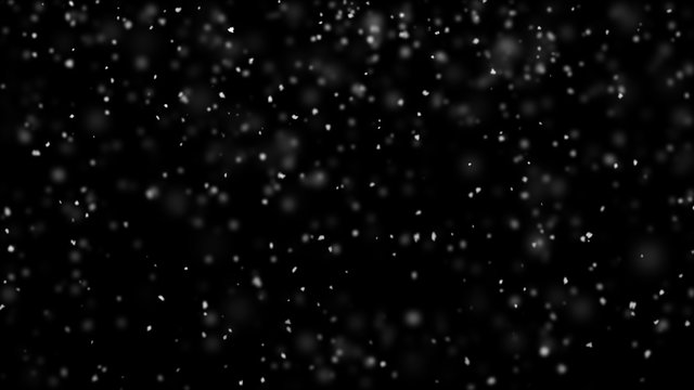 Snowflakes in turbulent air 3D render