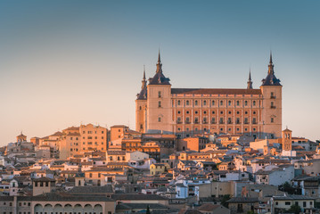 Naklejka na ściany i meble Toledo, Spain old town cityscape at the Alcazar.