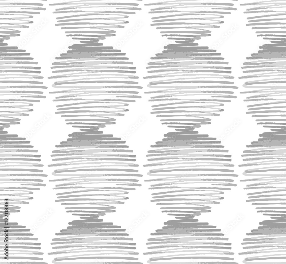 Poster seamless vector pattern with sketch doodle circles.