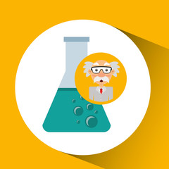 character man scientist beaker laboratory vector illustration eps 10