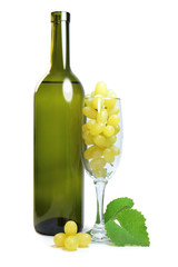 white grapes in wine glass