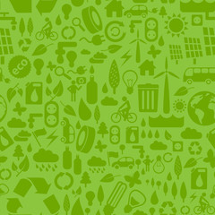 Ecology seamless pattern made from little eco, energy and natural symbols.