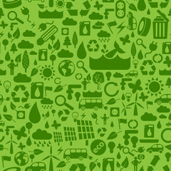 Ecology seamless pattern made from little eco, energy and natural symbols.