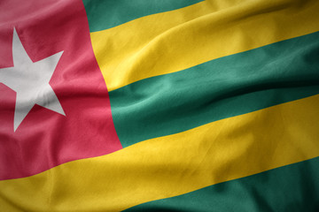 waving colorful flag of togo.