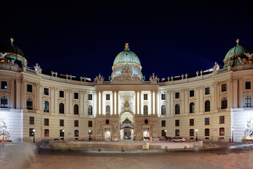Fototapeta na wymiar VIENNA, AUSTRIA - JUNE 5, 2015: Michaelerplatz square of Hofburg