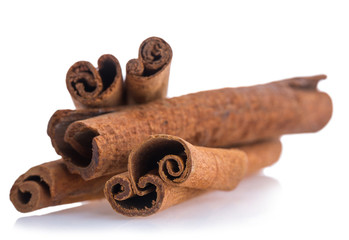 cinnamon isolated on white background shots in macro lens close-up