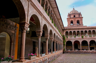 Fototapeta premium Courtyard of Convent of Santo Domingo in Koricancha complex, Cus