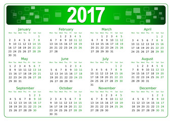  simple editable vector calendar 2017