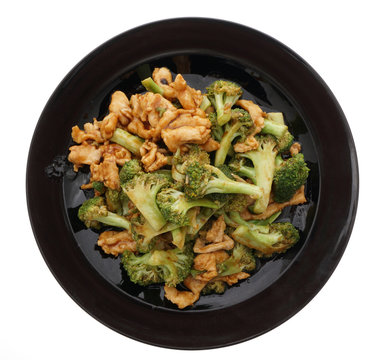 Chinese food. Chicken with broccoli