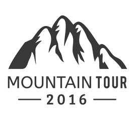 Mountain vector icon badge