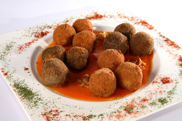 Albondigas de carne y espinaca.