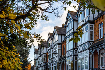Fototapeta premium Private house in Richmond suburb of London in autumn