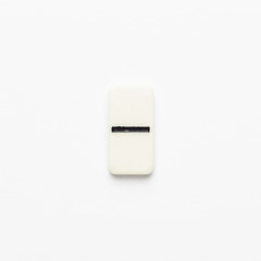 blank domino tile on the white background. not isolated