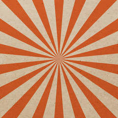 Orange sun rays, Old paper with stains - Vector