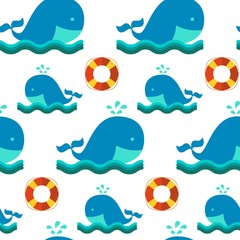 Obraz premium Seamless patterns sea vector