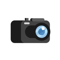Flat style with long shadows, camera vector icon illustration.