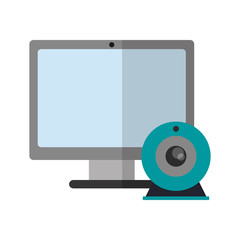 Computer icon. Device gadget technology and electronic theme. Isolated design. Vector illustration