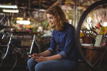 Beautiful woman using mobile phone