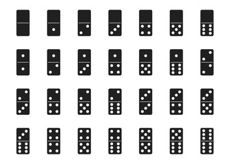 Vector isolated black domino set