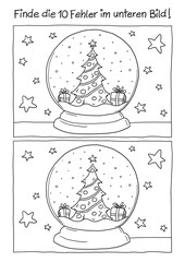 Fehlerbild Schneekugel Weihnachten