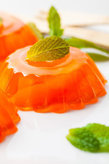 Mandarin Orange Tangerine Jelly. Selective focus.