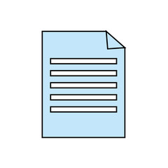 Piece of paper icon. Document data archive office and information theme. Isolated design. Vector illustration