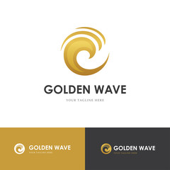 Abstract round golden logo looking like a wave