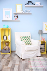 Interior of modern baby room