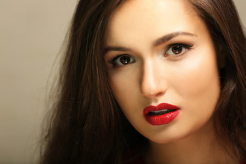Fototapeta premium Portrait of beautiful girl, closeup