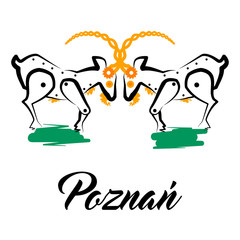 Poznań - logo - Koziołki poznańskie - obrazy, fototapety, plakaty