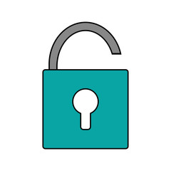 Padlock icon. Security system warning and protection theme. Isolated design. Vector illustration