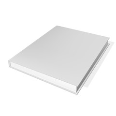 Closed book, cover. Mockup for the cover design. High detail. Isolated on white background.