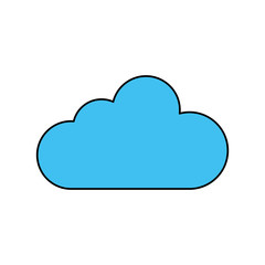 Cloud icon. Weather sky nature climate and season theme. Isolated design. Vector illustration