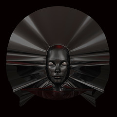 black mask 3d illustration