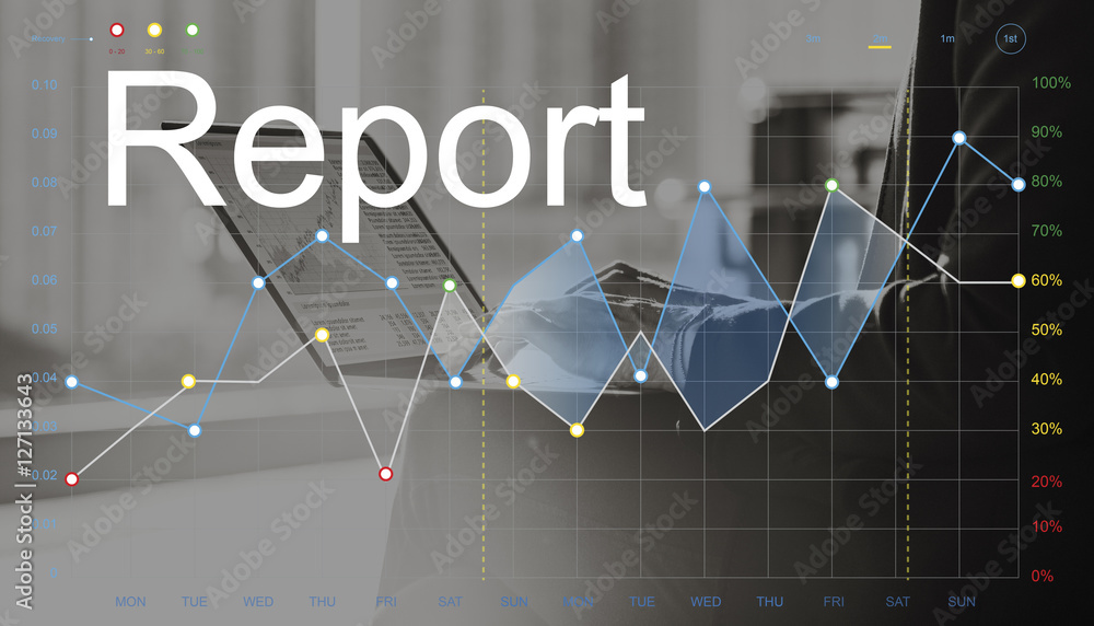 Poster analysis stock exchange graph report progress concept