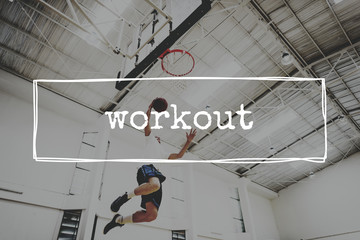 Basketball Jump Shot Reach Hoop Shoot Sport Concept