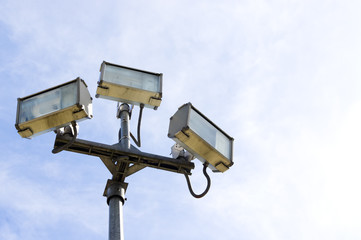 Floodlight and blue sky