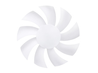 White fan blades. Isolated on white with clipping path