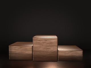 Pedestal for display,Platform for design,Blank product stand.3D rendering.