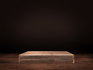 Pedestal for display,Platform for design,Blank product stand.3D rendering.