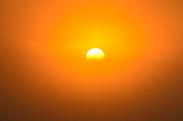Sun and Mist in sunrise,sun during morning