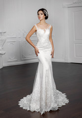 Beautiful bride in fashion wedding dress with diamond jewelry  © armina