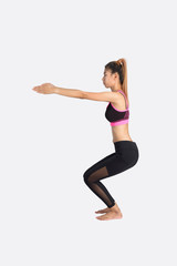 Fototapeta na wymiar Young woman in yoga pose.