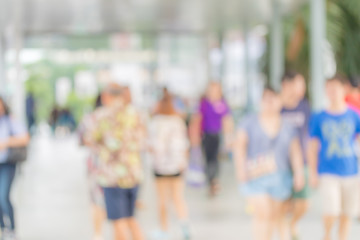 Blurred images of the corridor for the background.