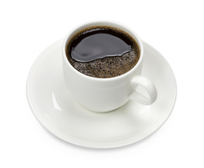 coffee cup and saucer isolated white background