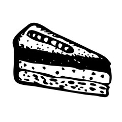Hand drawn slice of cake