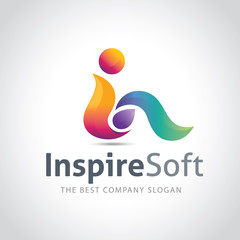 Inspire Software logo, I letter logo template.