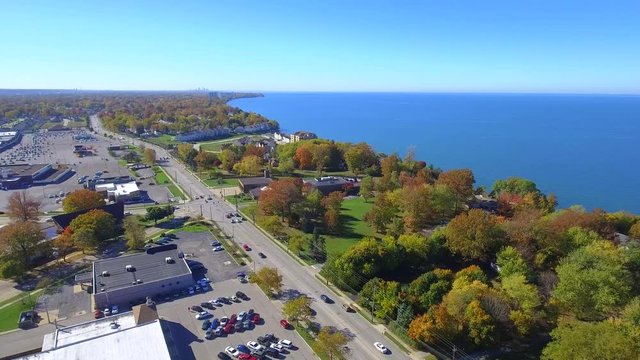 Aerial drone video of Willowick Ohio