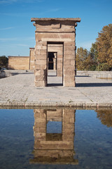 Fototapeta na wymiar Famous Landmark Debod, egyptian temple in Madrid, Spain.
